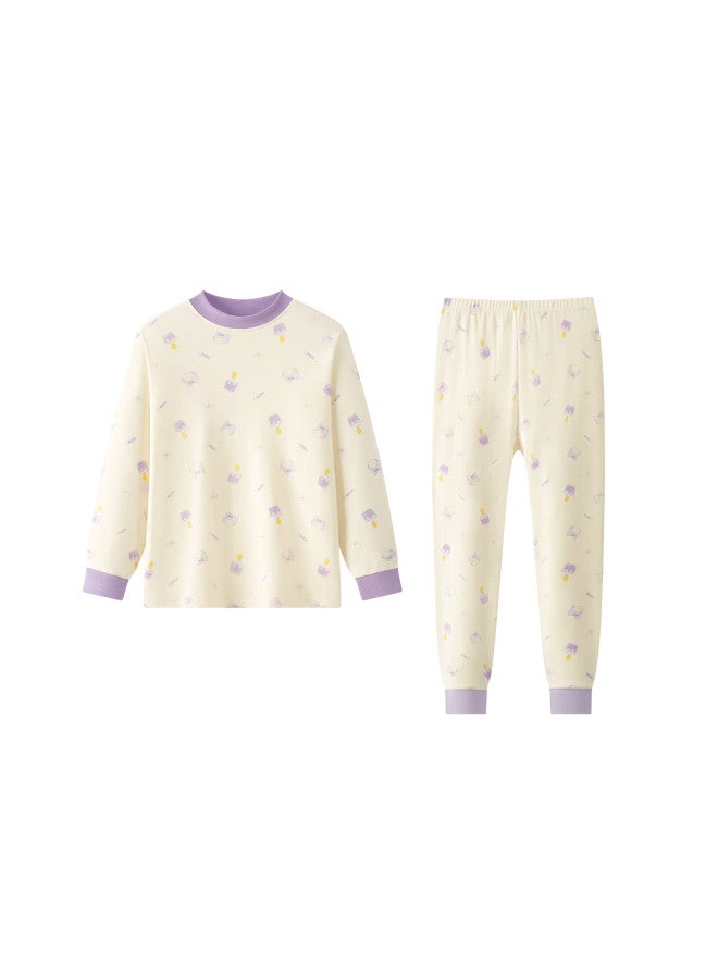 Deesha Antibacterial 40s Tight-spun Girls' Pure Cotton Thermal Underwear Set Thin Style For Older Children Autumn Top And Bottom - Image 2