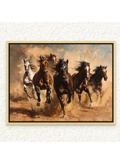 Art Decor Art Decor Framed Canvas Wall Art of Running Horses Landscape Animal Artwork Equestrian Print Wall Décor for Home Living Room Bedroom Office Home Décor Gifting  - Image 1