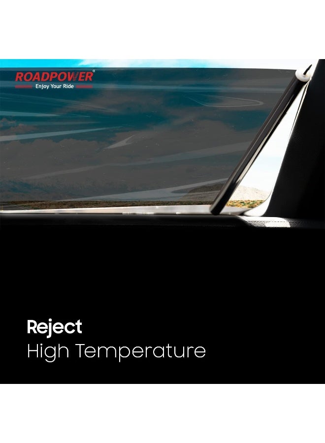 ROADPOWER Roller Sun Shade for Car, Car Screen Sun Protector Pack of 1 (53x140cm, Black) - Image 3