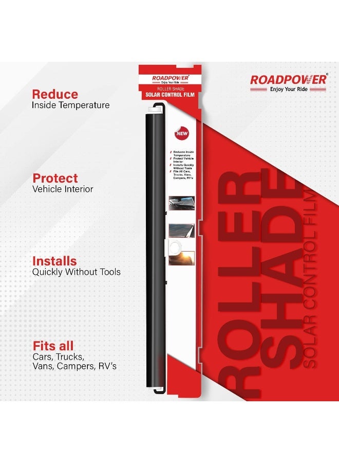 ROADPOWER Roller Sun Shade for Car, Car Screen Sun Protector Pack of 1 (53x140cm, Black) - Image 4