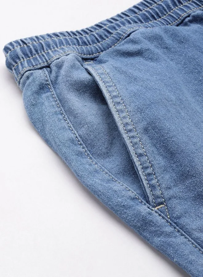 The Indian Garage Co Men Regular Fit Solid Mid-Rise Denim Shorts