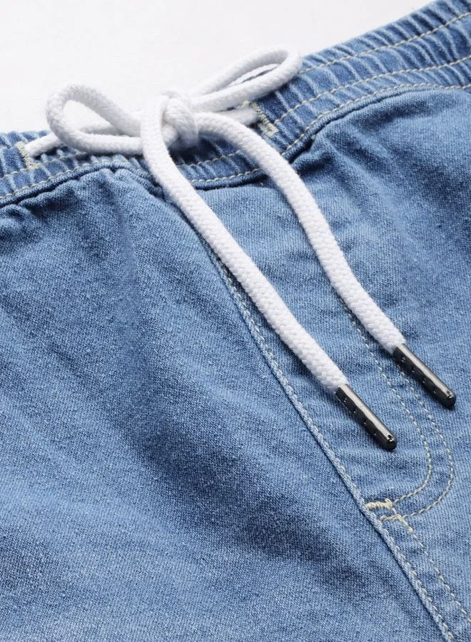 The Indian Garage Co Men Regular Fit Solid Mid-Rise Denim Shorts