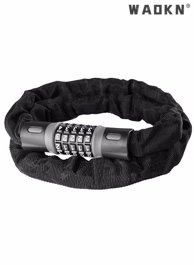 WAOKN 5-Digit Resettable Combination Anti-Theft Bike Locks Security Anti-Theft Bike Lock Chain Resettable Combination Bicycle Lock Bike Locks for Bike, Motorcycle, Bicycle, Door, Gate, Fence, Grill - Image 4