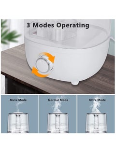 Generic Air Humidifier, 4L Large Humidifiers, 4L Air Humidifier Adjustable Mist 360° Dual Nozzle Cool Mist Humidifier for Home, Bedroom  - Image 3