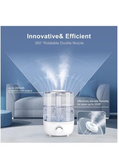Generic Air Humidifier, 4L Large Humidifiers, 4L Air Humidifier Adjustable Mist 360° Dual Nozzle Cool Mist Humidifier for Home, Bedroom  - Image 4