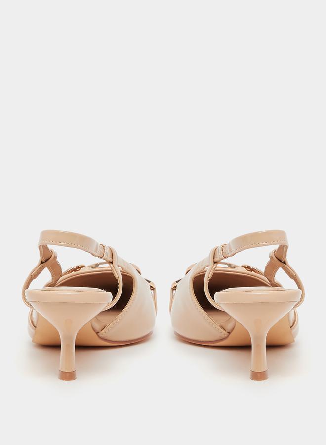 ستايلي أحذية بكعب مدبب بحزام خلفي وإبزيم معدني - Image 4