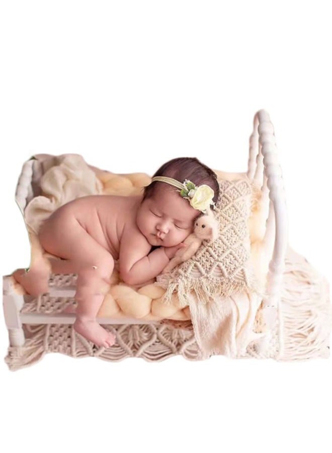 Vedory Newborn Photography Props Monthly Boy Girls Photo Shoot Costume Cute Pillow Posing Aid Backdrops Photography Shoot (White) - Image 1