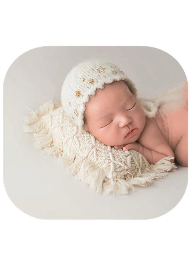 Vedory Newborn Photography Props Monthly Boy Girls Photo Shoot Costume Cute Pillow Posing Aid Backdrops Photography Shoot (White) - Image 4