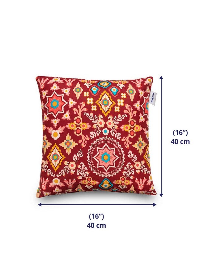 ويكفيت وسادة ويك فيت | ضمان لمدة 3 أشهر | وسادة أريكة، وسادة للأريكة، وسادة 16 بوصة × 16 بوصة، وسائد، وسائد للسرير، مجموعة وسائد من الألياف المجوفة مكونة من 3 قطع (اللون - ألوها هيبيسكوس، متعدد الألوان) - Image 5