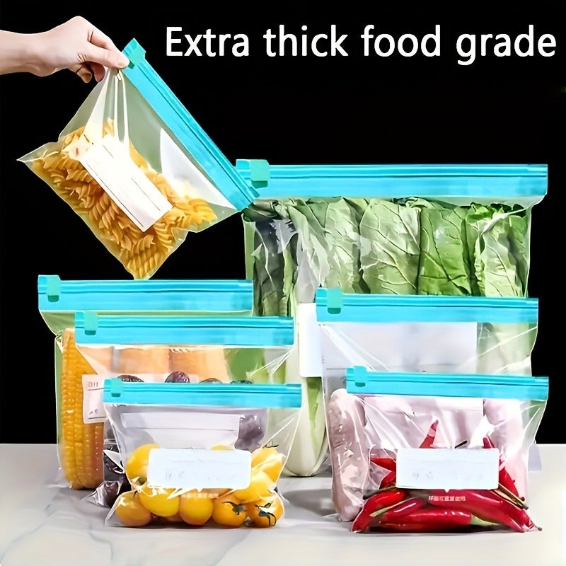 Zipper Storage Bags in Three Sizes: 40/50/60 Pieces, Food Classification Storage Bags, Fresh Food Storage and Sealing Bags, Suitable for Fruits, Grains, Vegetables, and Meat, for Kitchen Storage and Preservation, Kitchen Accessories - Image 3