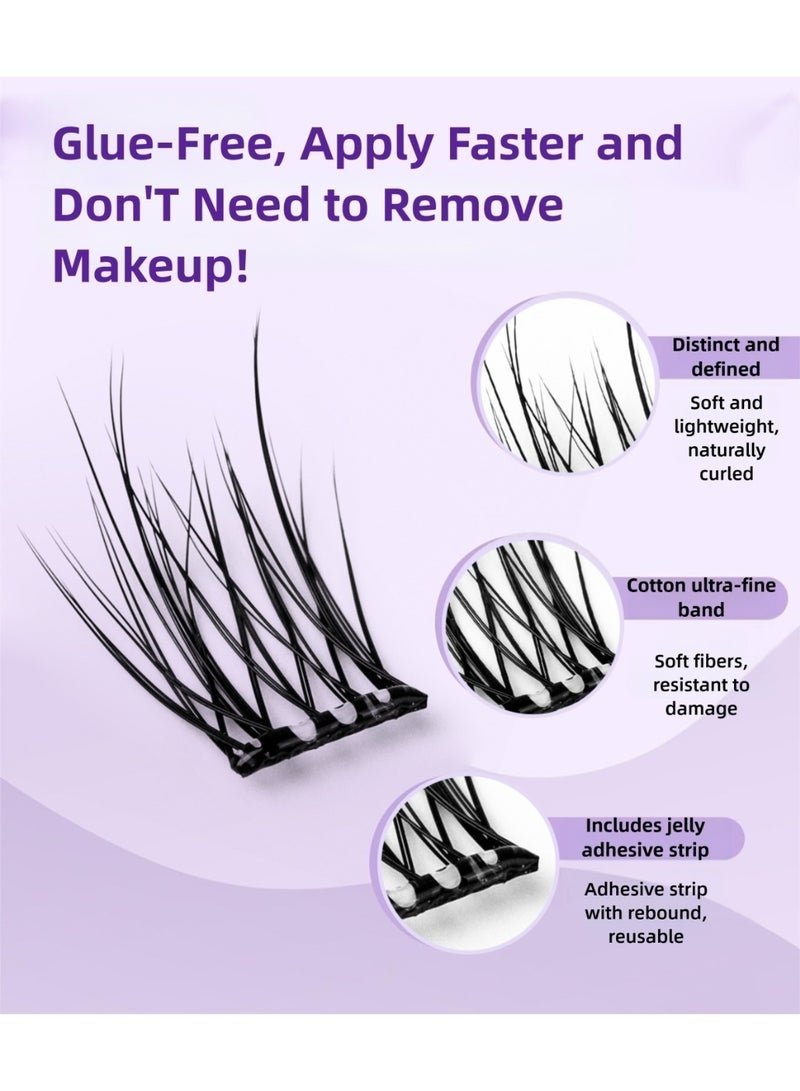 جلامكيت مجموعة تمديد الرموش ذاتية اللصق، مجموعة رموش ناعمة للمبتدئين (مع ملقط)، مجموعة تمديد الرموش اللاصقة 8 مم، 10 مم، 12 مم - 120 قطعة - Image 2