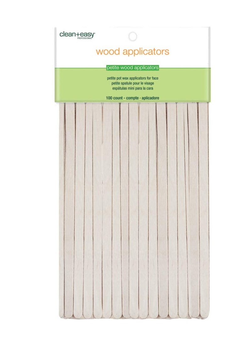 Clean + Easy Clean + Easy Petite Waxing Sticks for Facial Waxing | Wood Applicator Spatulas for Hair Removal, 100 count  - Image 1