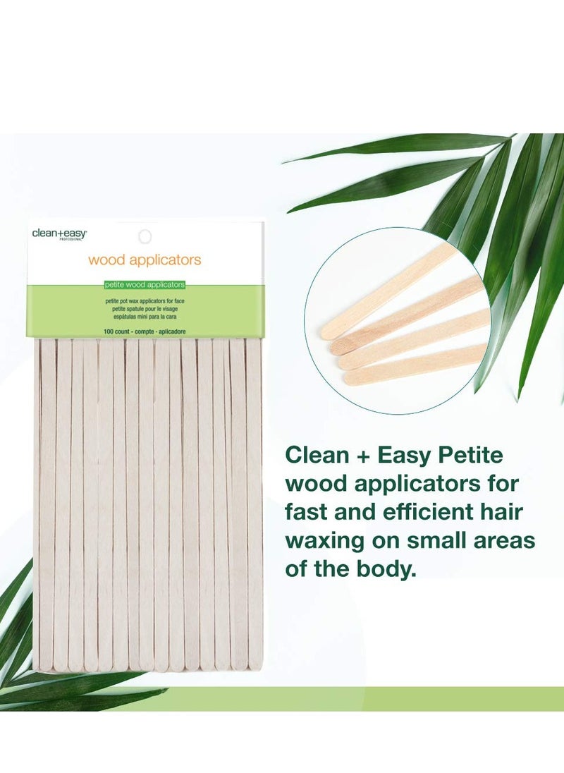 Clean + Easy Clean + Easy Petite Waxing Sticks for Facial Waxing | Wood Applicator Spatulas for Hair Removal, 100 count  - Image 2