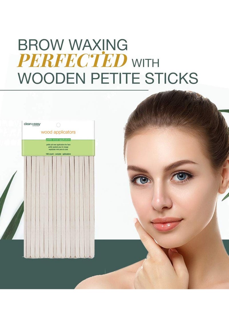 Clean + Easy Clean + Easy Petite Waxing Sticks for Facial Waxing | Wood Applicator Spatulas for Hair Removal, 100 count  - Image 3