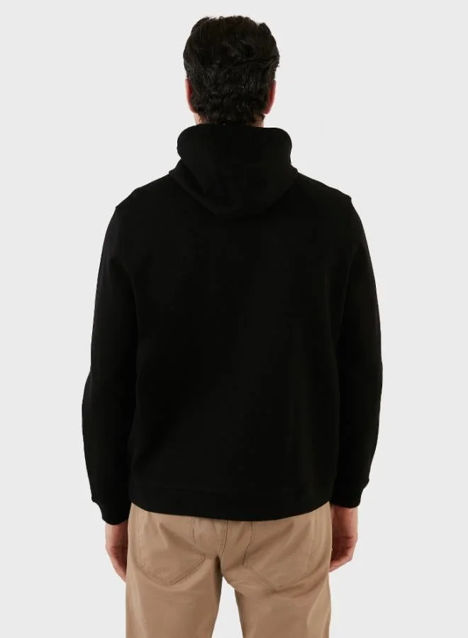 Buratti  Buratti Printed Cotton Hooded Sweatshirt with Kangaroo Pocket for Men 6141003B for Men | Best Price UAE