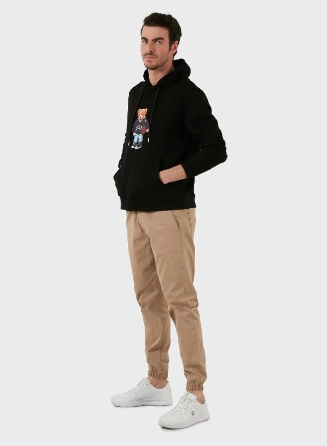 Buratti  Buratti Printed Cotton Hooded Sweatshirt with Kangaroo Pocket for Men 6141003B for Men | Best Price UAE