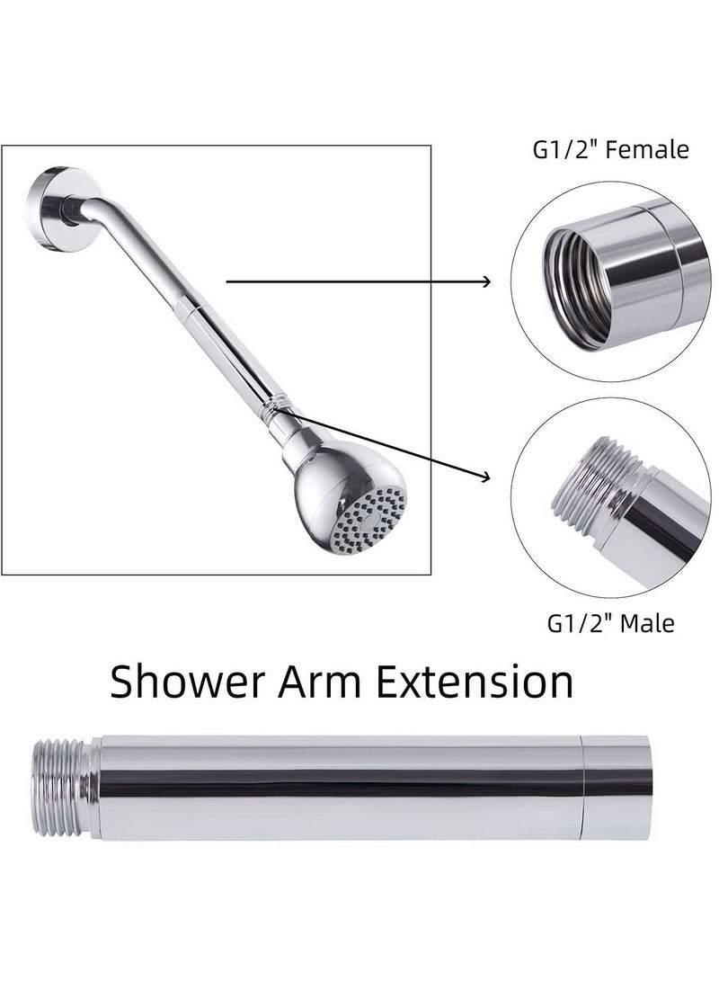 Shower Arm Extension, Head Extender Stainless Steel with Chrome Finish, Adjustable Lower Head, Bathroom Accessory - Image 2