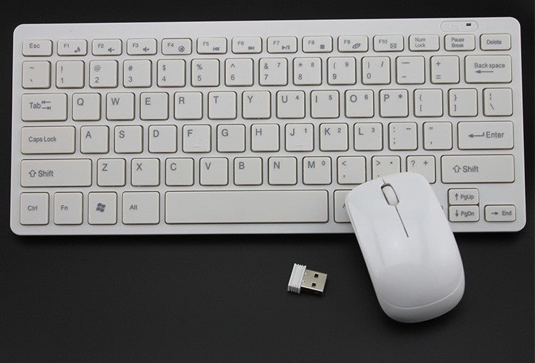 K03 Slim 2.4G Wireless Keyboard Mouse Combo with Cover White