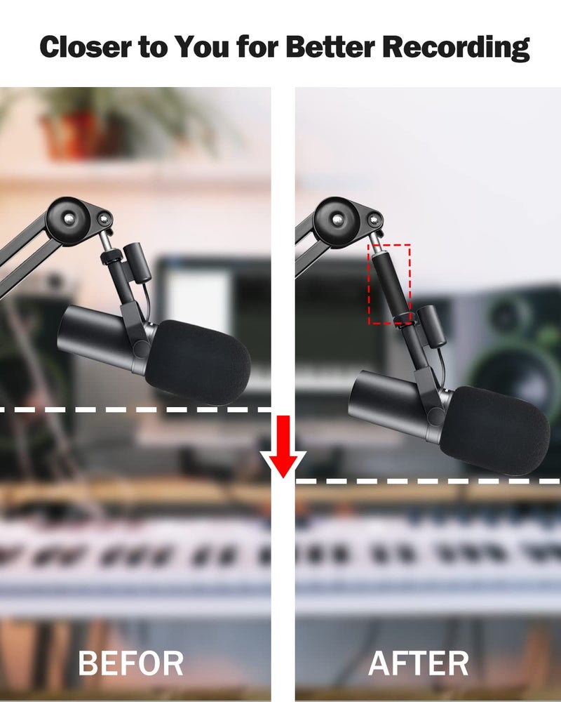 Boseen Mic Stand Extension Tube, 5/8" Female to 5/8" Male Microphone Extension Pipe for Desk Stands & Arm Stand - Image 5