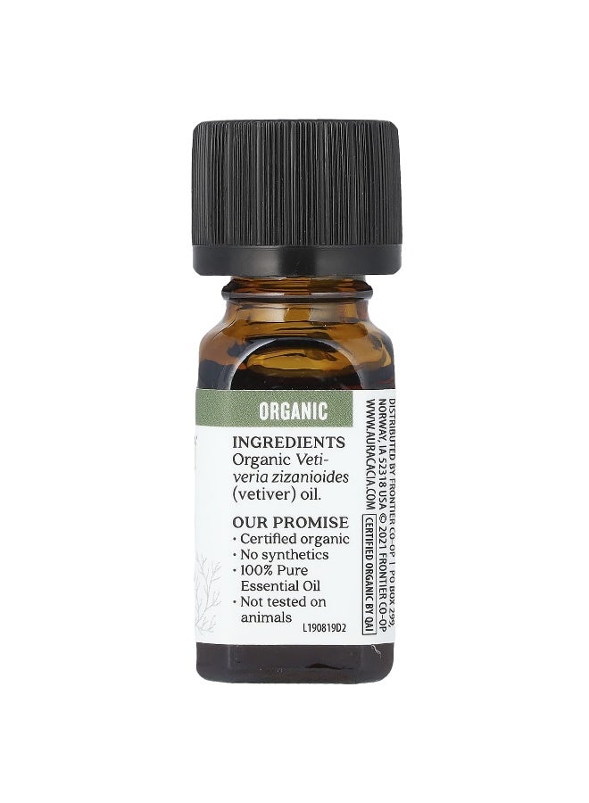 Aura Cacia أورا كاسيا، زيت أساسي نقي عضوي، فيتيفر، 0.25 أونصة سائلة (7.4 مل) - Image 2