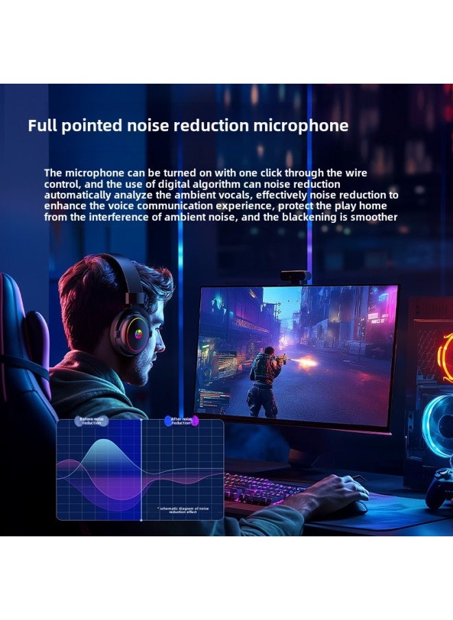 Generic - HP Headset Noise Reduction Headset Desktop Game Special Usb Wired 7.1 Headset With Wheat Amoy Series Hot Selling-Color:【8013u】black Usb Interface - Image 1