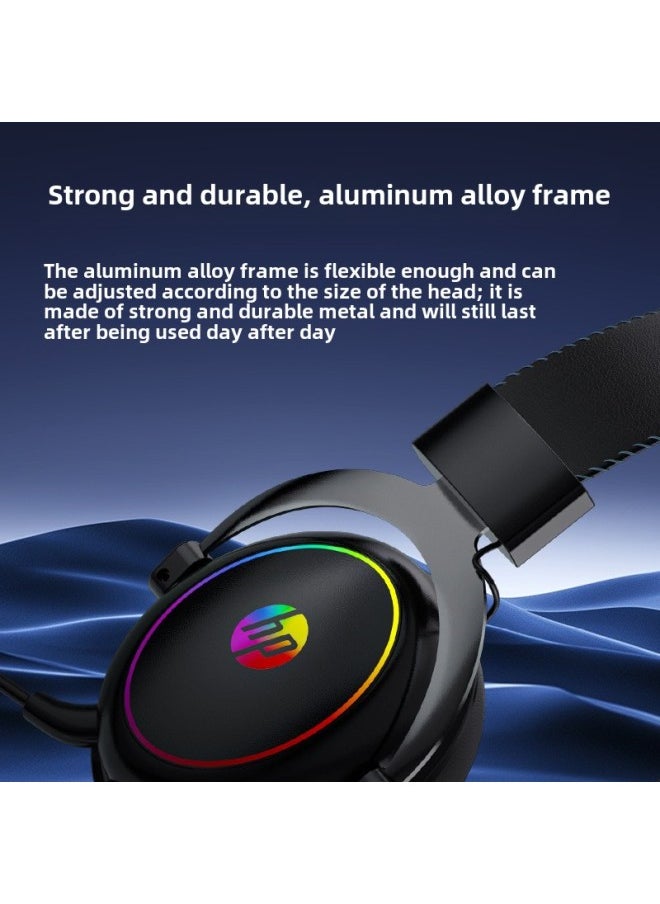 Generic - HP Headset Noise Reduction Headset Desktop Game Special Usb Wired 7.1 Headset With Wheat Amoy Series Hot Selling-Color:【8013u】black Usb Interface - Image 1