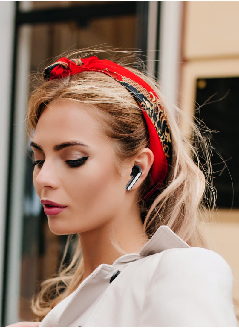Cellairis - OPAL TWS Wireless Earbuds, In-Ear Bluetooth V5.3 + EDR, Noise Reduction, Talk/Music Time: 4-5 hours, Light-Weight Wireless Earphones – Chrome Black - Image 1