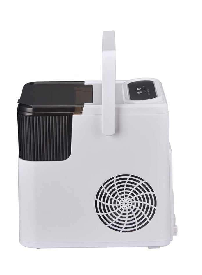 ماكينة صنع الثلج Bullet بسعة 1.8 لتر، ماكينة صنع ثلج محمولة توضع على سطح الطاولة، بقوة 300 واط، سريعة وهادئة مع خزان مياه ومغرفة - للاستخدام المنزلي والمكتبي والمطبخي والبار والمقهى. إنتاج سريع للثلج في دقائق. تنتج الثلج في غضون 6-8 دقائق فقط، مما يمنحك ثلجًا طازجًا بسرعة للمشروبات والعصائر والكوكتيلات - مثالية للاستخدام المنزلي أو المكتبي أو في المقهى - Image 3