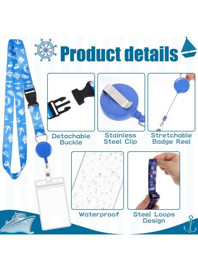 Prudiut - 40 Pcs Cruise Lanyard Kits Includes 10 Pack Cruise Lanyards With 10 Pack Cruise Luggage Tag Holder And 20 Pack Waterproof Badge Holders Cruise Ship Essentials For Cruise Ship Key Cards - Image 1