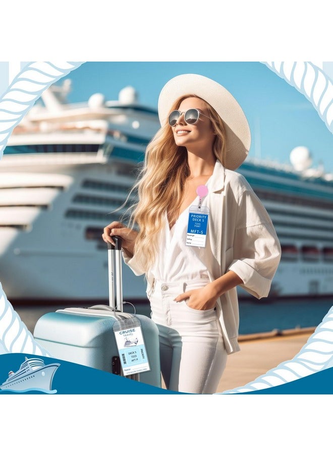 Prudiut - 40 Pcs Cruise Lanyard Kits Includes 10 Pack Cruise Lanyards With 10 Pack Cruise Luggage Tag Holder And 20 Pack Waterproof Badge Holders Cruise Ship Essentials For Cruise Ship Key Cards - Image 1