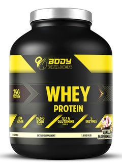 Body Builder 100% Whey Protein, Lean Muscles Growth and Support Recovery, Vanilla Marshmallow Flavor, 4 Lbs