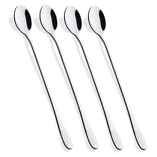 Hiware 9Inch Long Handle Iced Tea Spoon Coffee Spoon Ice Cream Spoons Stainless Steel Cocktail Stirring Spoons Set of 4