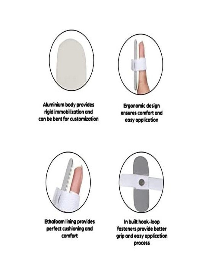 WITSOUL Grey White Finger Splint For Mallet Finger FOR better immoblizer finger Silver Universal Size 1 Unit - Image 2
