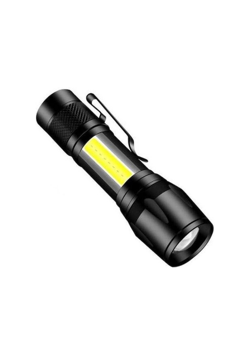 مصباح LED قابل لإعادة الشحن: 1 هيكل متين من سبائك الألومنيوم باللون الأسود - تصميم ضوء جانبي متعدد الاستخدامات مع وظيفة تكبير قابلة للتعديل للاستخدام اليومي والسفر والمنزل - Image 2