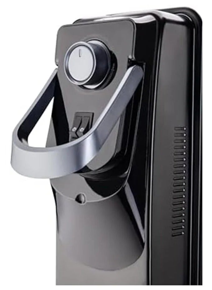 Arrow 2500W Electric Oil Heater, 13 Fins | 3 Heat Settings | Adjustable Thermostat Control | Quiet Operation | Double Overheating Protection | Tip-Over Safety Switch | Model: RO-13OHSB - Image 5