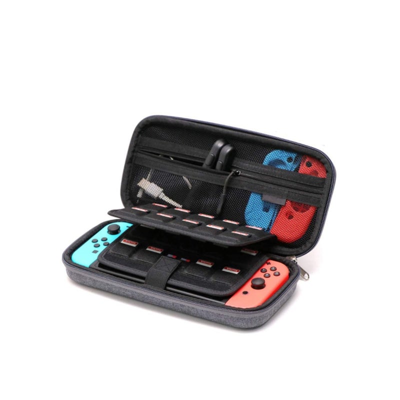 Zikra Carrying Case Compatible with Nintendo Switch/Switch OLED/Switch Lite with 2 Pack Tempered Glass Screen Protectors, Waterproof Design with 10 Game Card Slots & Accessory Pocket for Travel - Image 2