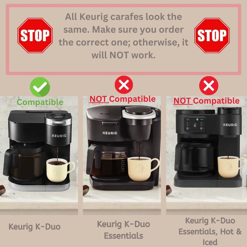 HAKANO إبريق قهوة بديل من سعة 12 كوب لآلة Keurig K-Duo (K-Duo) [غير متوافق مع Keurig K-Duo "Essentials"] - Image 2