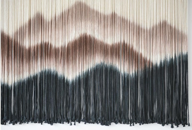 IOWER Heavy load resistant Macrame Wall Hanging 57" W x 35" L Brown Mountain Dip-Dyed Macrame Wall Decor Large Modern Fiber Art Boho Wall Decor Moisture proof - Image 5