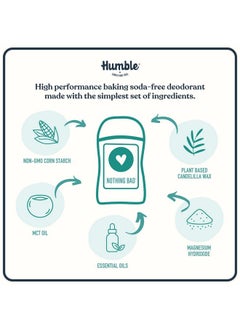 HUMBLE SIMPLE AND TRUE. HUMBLE BRANDS Aluminum-Free Deodorant, Vegan and Cruelty- free, Formulated for Sensitive Skin, Patchouli & Copal, 2.5 Ounce (Pack of 1)  - Image 3