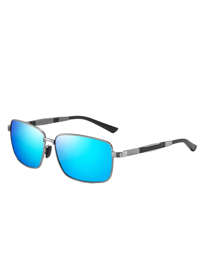 Polarized sunglasses, UV400 men's sunglasses, square lightweight metal frame glasses store, suitable for cycling, desert driving, beach daily life - Image 1