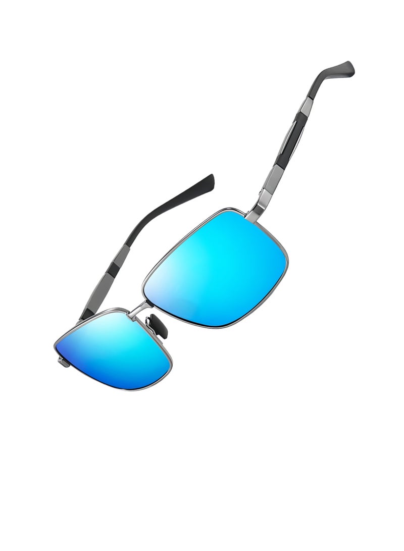 Polarized sunglasses, UV400 men's sunglasses, square lightweight metal frame glasses store, suitable for cycling, desert driving, beach daily life - Image 3