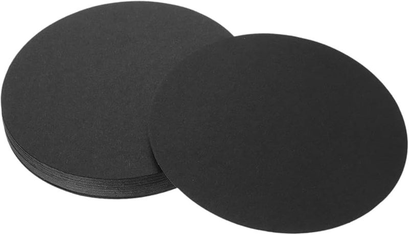 مجموعة لوحات إعلانات ورق مقوى مستديرة سوداء من 20 قطعة لديكورات الفنون - Image 2