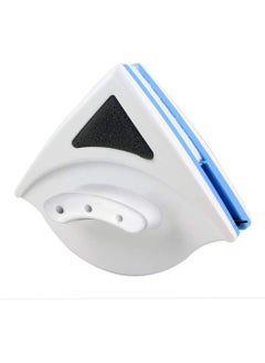 Double-Sided Magnetic Window Cleaner Wiper Brush – Glass Cleaning Tool with Strong Suction & Triangular Design for Single Glazed Windows, Mirrors & Tiles – White