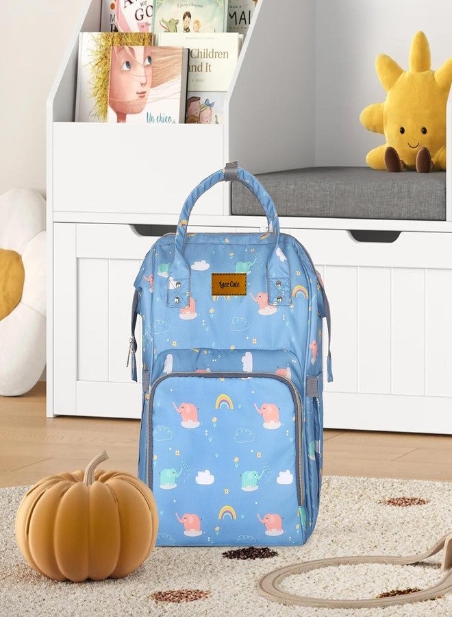LAEE CUTE Diaper Bag for New Born Baby/Maternity Bags for Mother with Multi Compartments, Insulated Bottle Pockets (BLUE ELEPHANT UNICORN PRINT) - Image 3