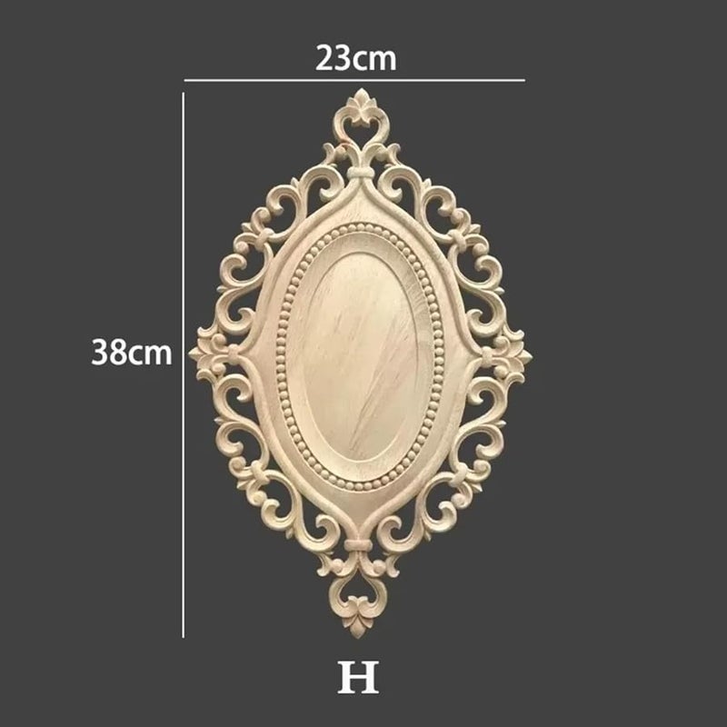 نقش الخشب الكلاسيكي زهرة رقعة زخرفية خزانة الباب خشب صلب اللون 17 - Image 3