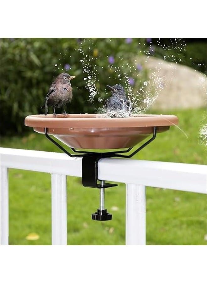 بيوينتي Diylove Bird Bath Deck Mounted Bowl 12 Inches, Balcony Railing Birdbaths Unheated, Bird Bath Fence Clamp Detachable,Heavy Duty Sturdy Clamp, Outdoor Garden Mounted Birdfeeder for Attracting Birds - Image 2