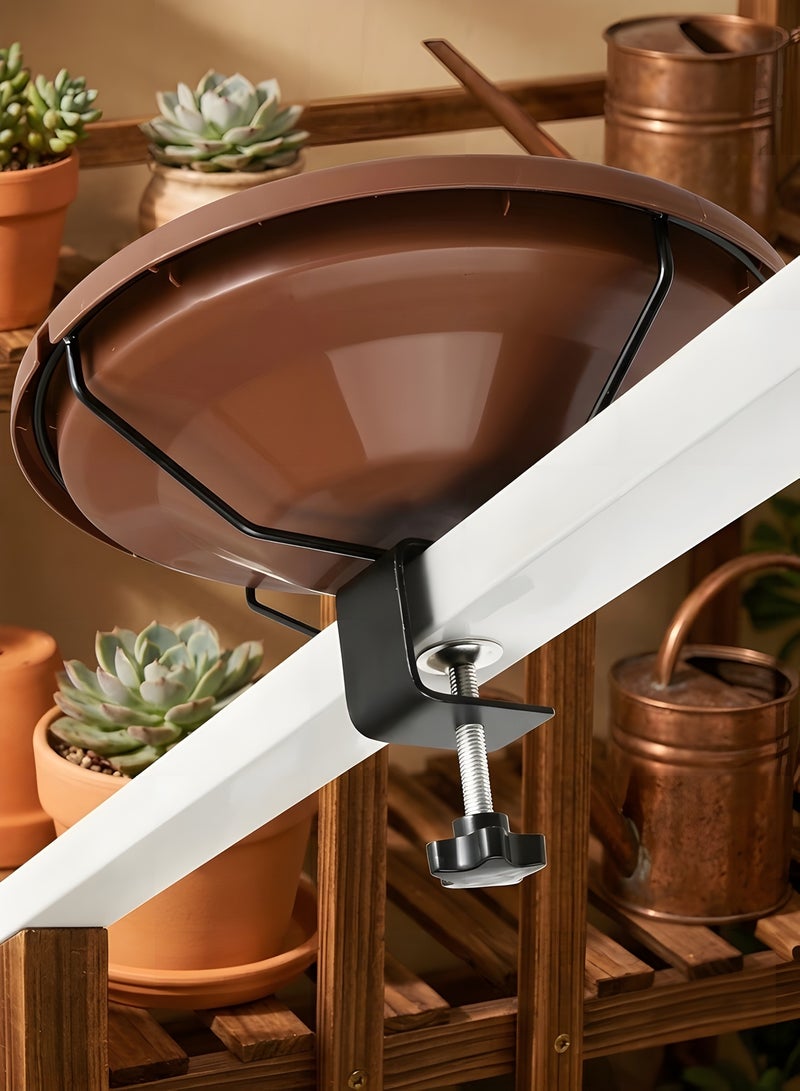 بيوينتي Diylove Bird Bath Deck Mounted Bowl 12 Inches, Balcony Railing Birdbaths Unheated, Bird Bath Fence Clamp Detachable,Heavy Duty Sturdy Clamp, Outdoor Garden Mounted Birdfeeder for Attracting Birds - Image 4