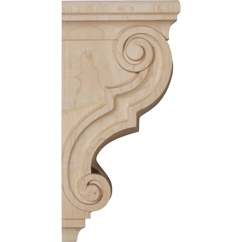 Ekena Millwork CORW05X07X14TRMA Large Traditional Wood Corbels, 5"W x 6 3/4"D x 14"H, Maple - Image 3
