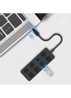 ماركة غير محددة 4 منافذ USB 3.0 محور مستقل، موزع USB توزيع واحد إلى أربعة، موسع من النوع C، نقل بيانات عالي السرعة - عدد الواجهات: USB-4 منافذ 3.0  - Image 5