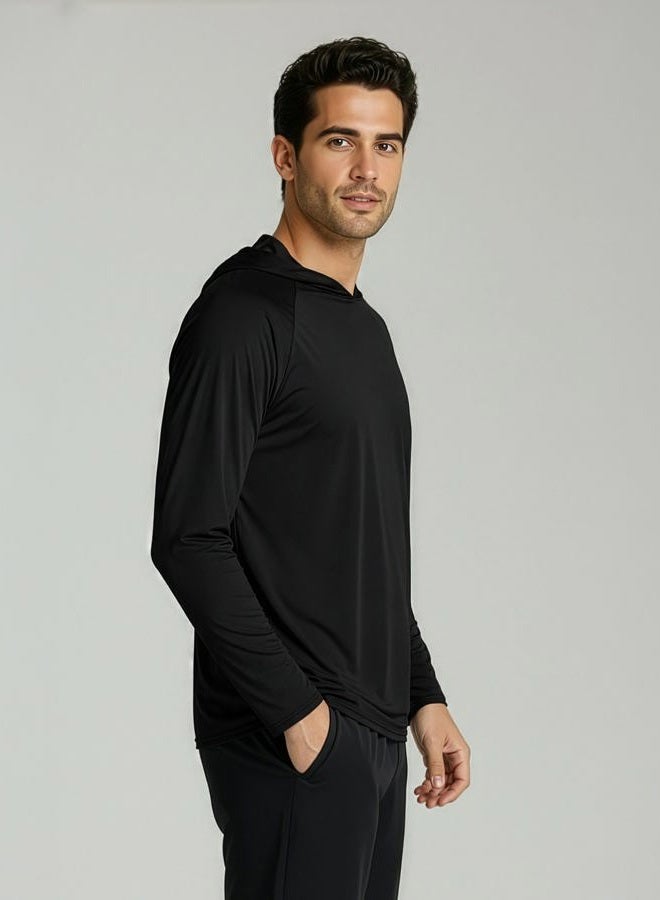 REALESSENTIALS Mens Rashguard Hoodie- Set 6, S - Image 5